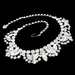 💎 Vintage Weiss Signed Clear Ice Rhinestone Icing Link High End Choker Necklace